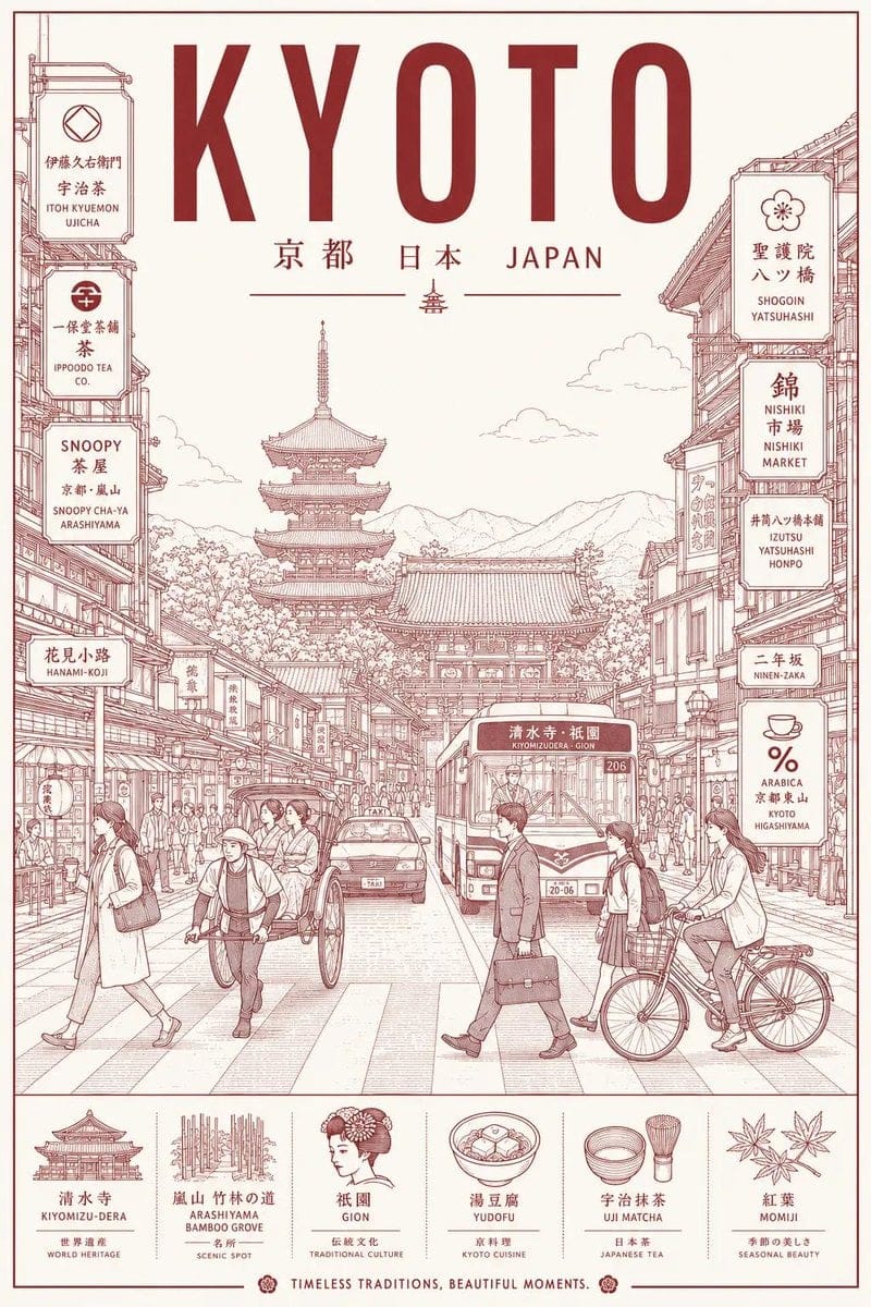 极简线稿城市旅行海报：瑞士现代主义风格