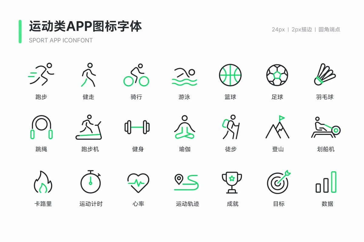 运动健身图标字体设计