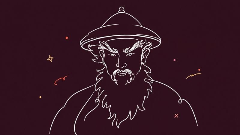 极简单线条头像：深色背景灵动插画